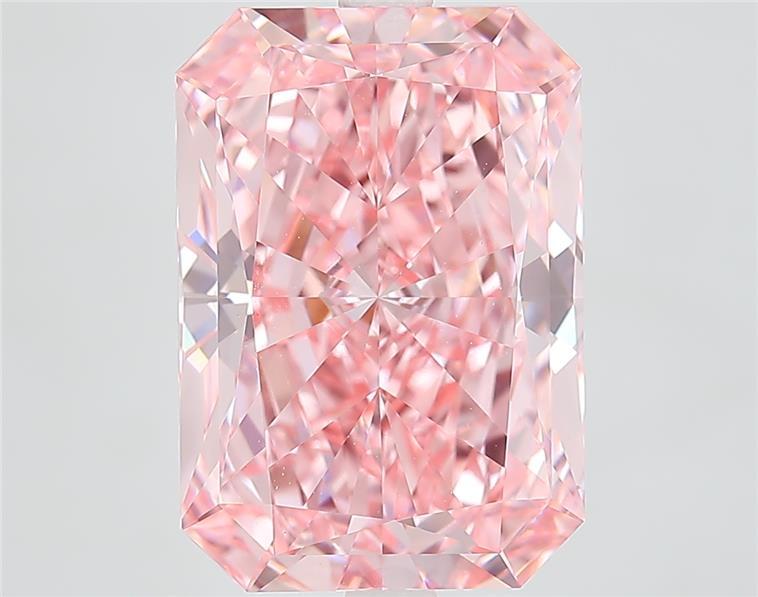7.36 Ct. Fancy Vivid  Pink Radiant Lab Grown Diamond