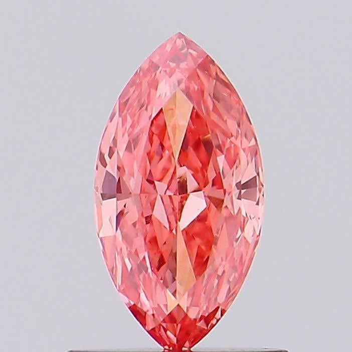 0.71 Ct. Fancy Vivid Orangy Pink Marquise Lab Grown Diamond
