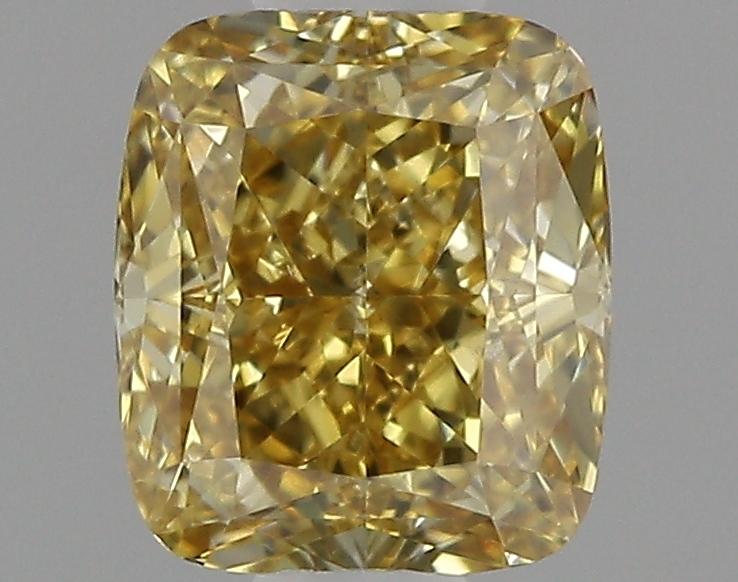 0.52 Ct. Fancy Deep Orangy Yellow Cushion Diamond