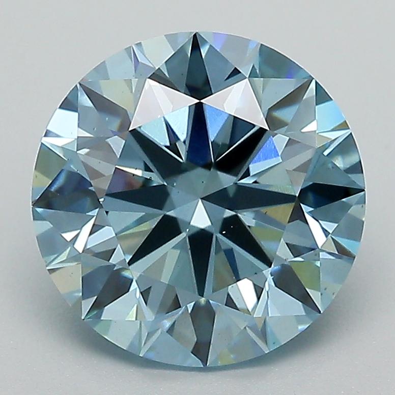 3.05 Ct. Fancy Vivid Blue Round Lab Grown Diamond