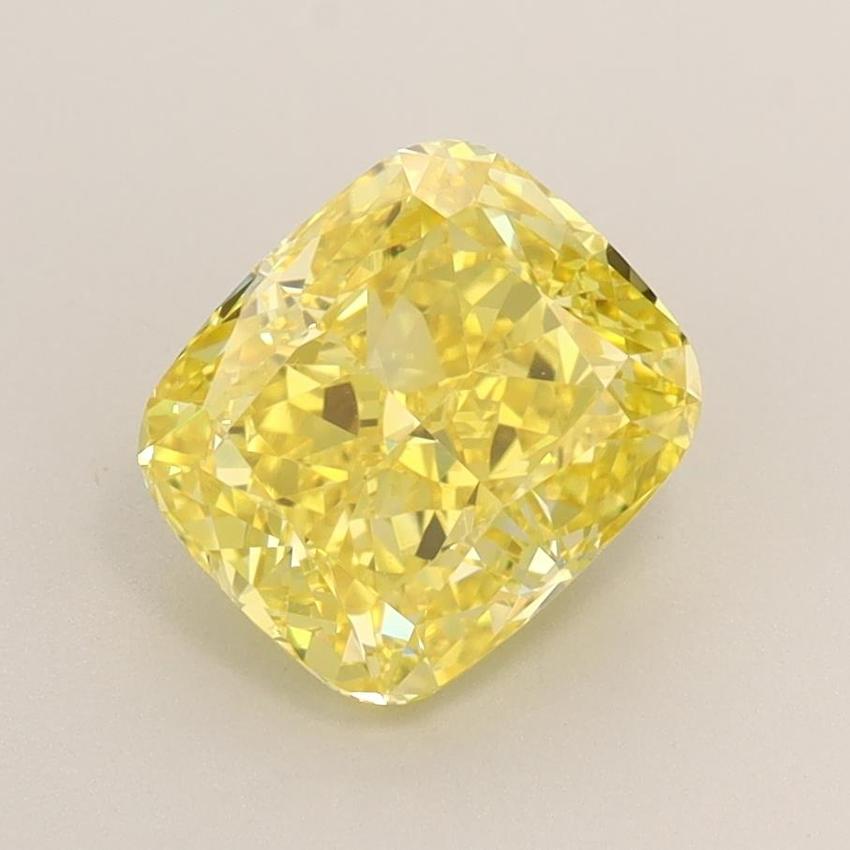 2.05 Ct. Fancy Vivid Yellow Cushion Lab Grown Diamond