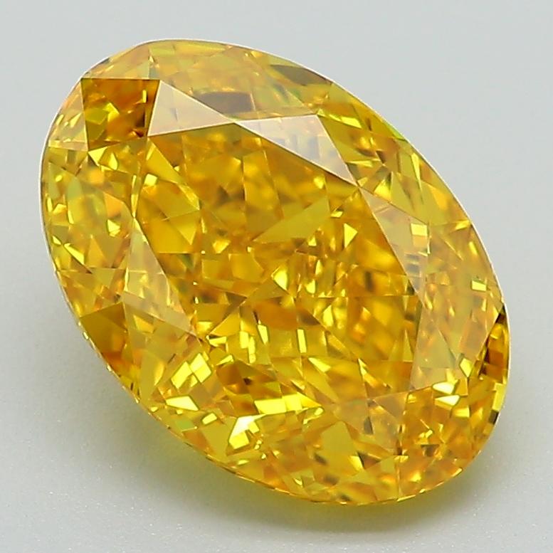 3.23 Ct. Fancy Vivid Yellow Oval Lab Grown Diamond