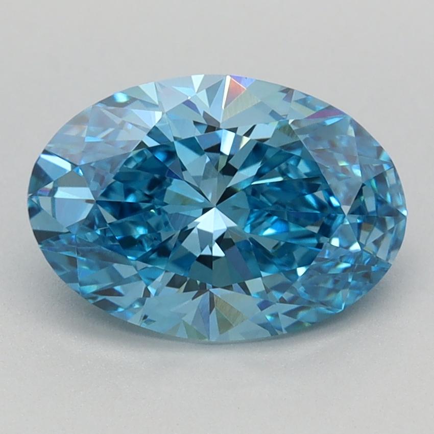 1.51 Ct. Fancy Vivid Blue Oval Lab Grown Diamond