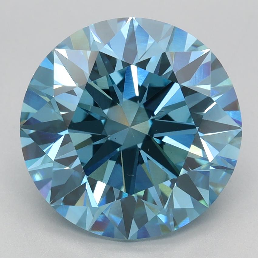 4.54 Ct. Fancy Vivid Blue Round Lab Grown Diamond