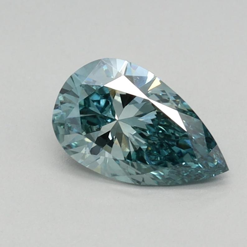 0.50 Ct. Fancy Vivid Bluish Green Pear Lab Grown Diamond