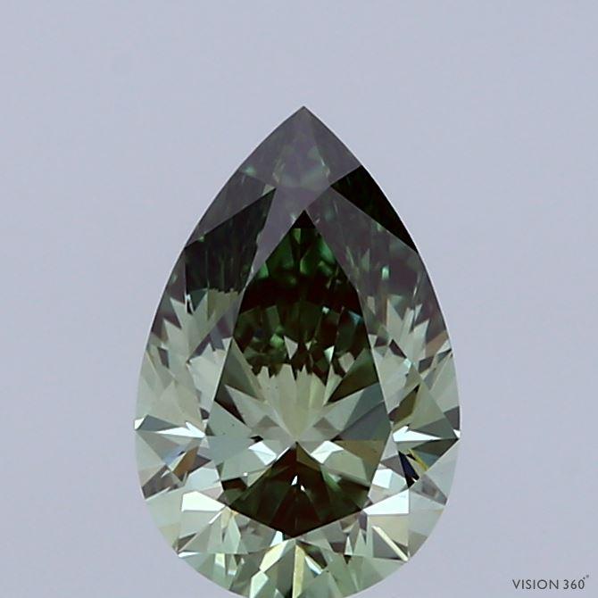 1.06 Ct. Fancy Deep Green Pear Lab Grown Diamond