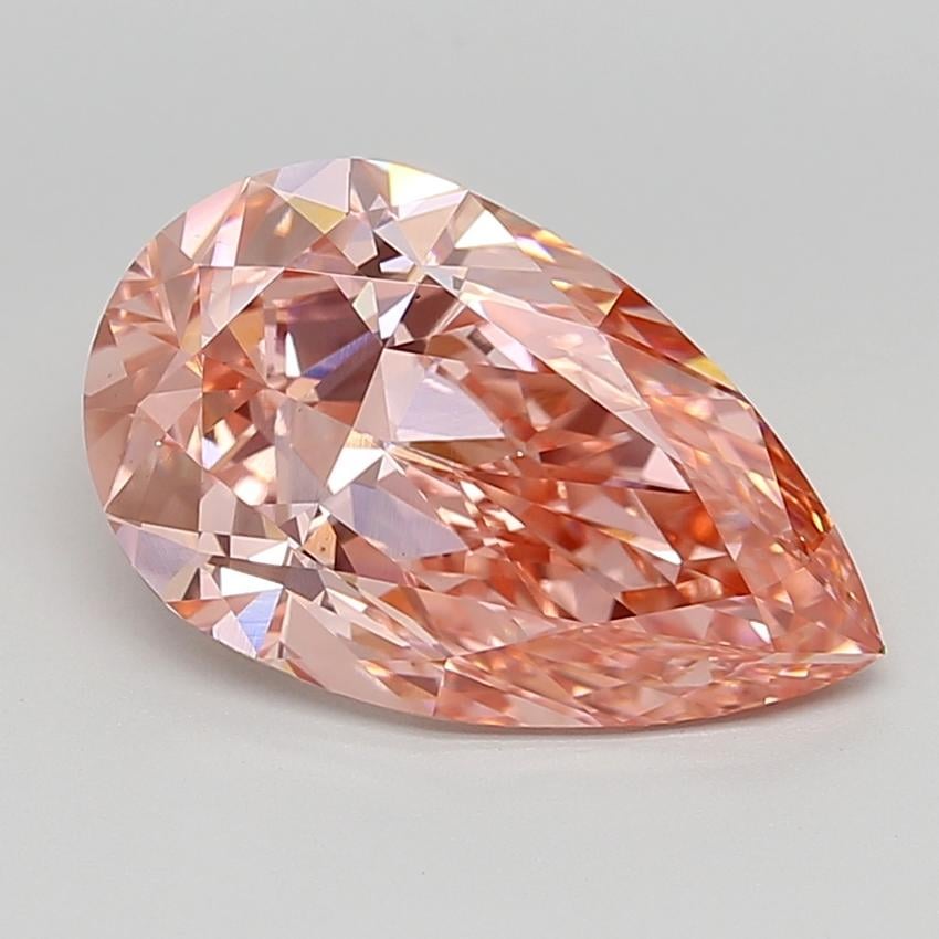 4.70 Ct. Fancy Vivid  Pink Pear Lab Grown Diamond