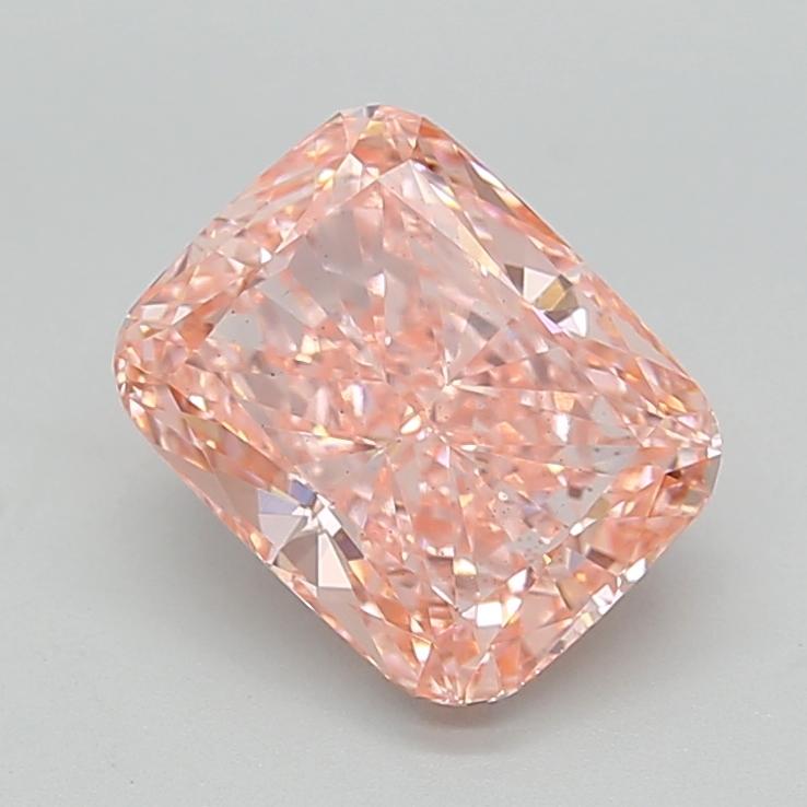 3.03 Ct. Fancy Vivid  Pink Cushion Lab Grown Diamond