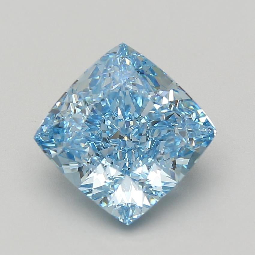 5.01 Ct. Fancy Vivid Blue Cushion Lab Grown Diamond