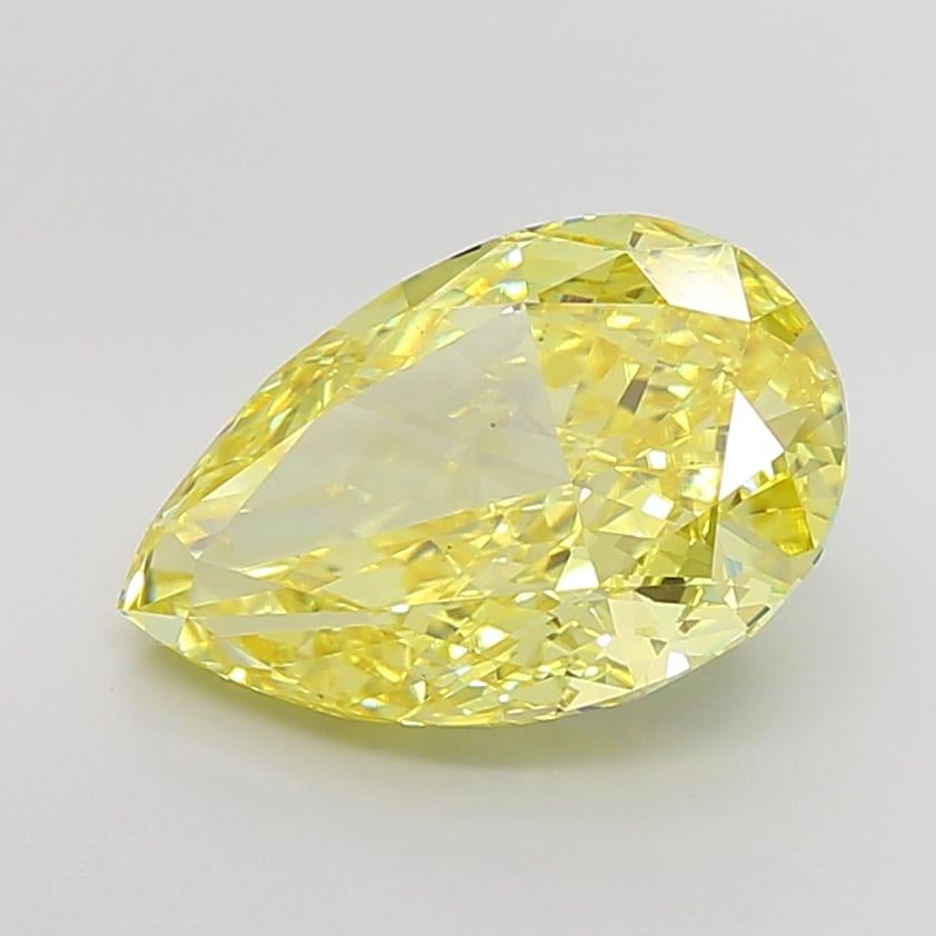 8.35 Ct. Fancy Vivid Yellow Pear Lab Grown Diamond