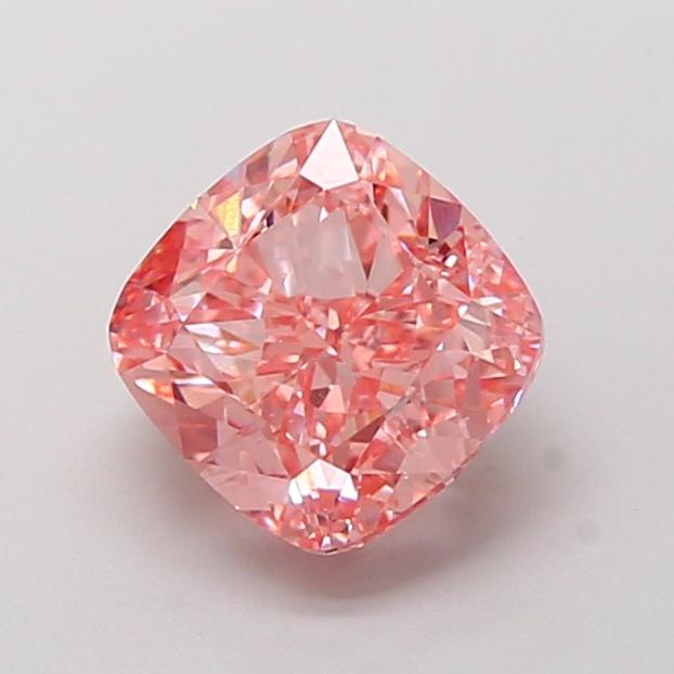 2.09 Ct. Fancy Vivid  Pink Cushion Lab Grown Diamond