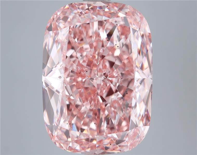 13.09 Ct. Fancy Vivid Pink Cushion Lab Grown Diamond
