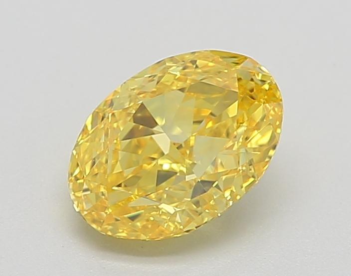 1.09 Ct. Fancy Vivid  Yellow Oval Lab Grown Diamond