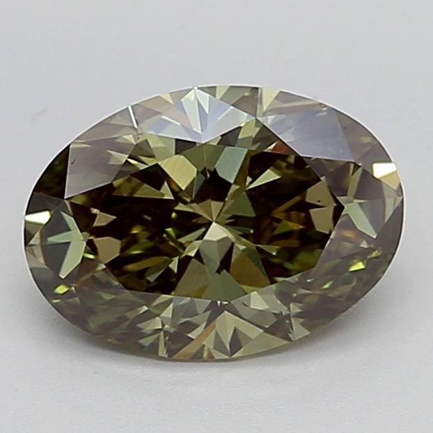 2.24 Ct. Fancy Vivid  Green Oval Lab Grown Diamond