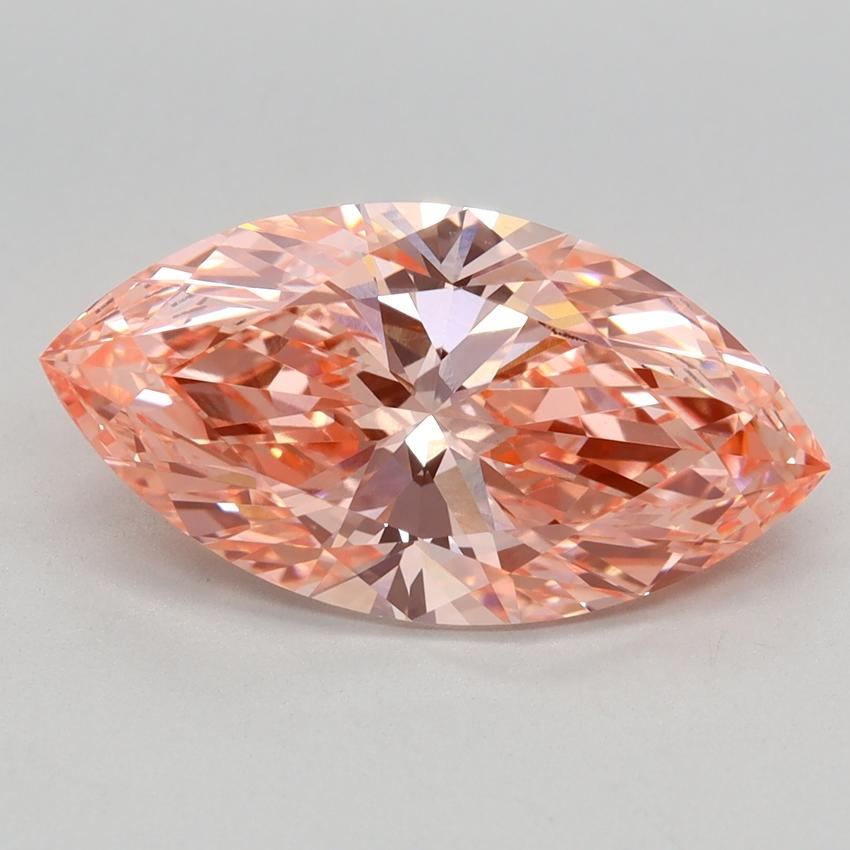 2.59 Ct. Fancy Vivid Pink Marquise Lab Grown Diamond