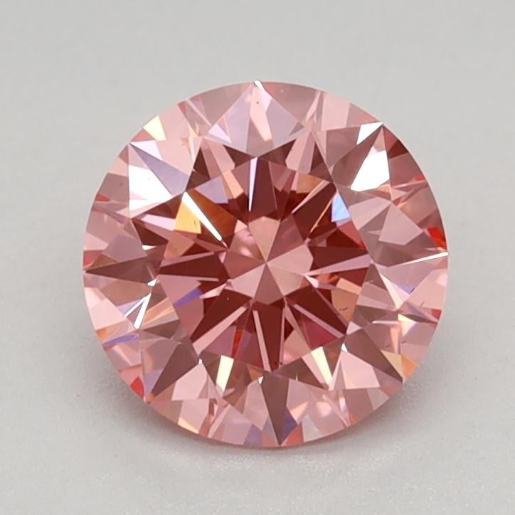 0.82 Ct. Fancy Vivid Pink Round Lab Grown Diamond