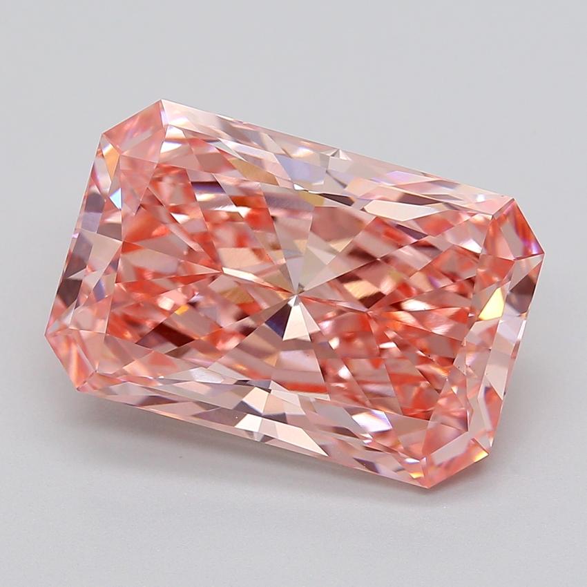 7.05 Ct. Fancy Vivid  Pink Radiant Lab Grown Diamond