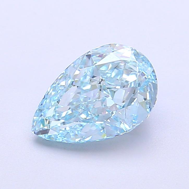 1.57 Ct. Fancy Vivid Greenish Blue Pear Lab Grown Diamond