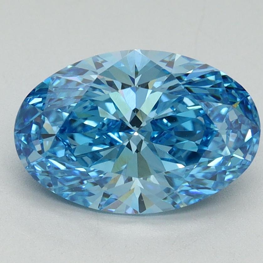 2.16 Ct. Fancy Vivid Blue Oval Lab Grown Diamond