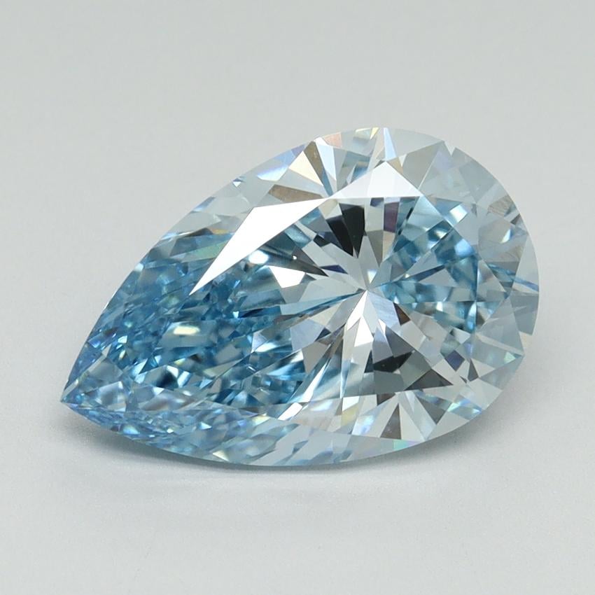 3.11 Ct. Fancy Intense Blue Pear Lab Grown Diamond