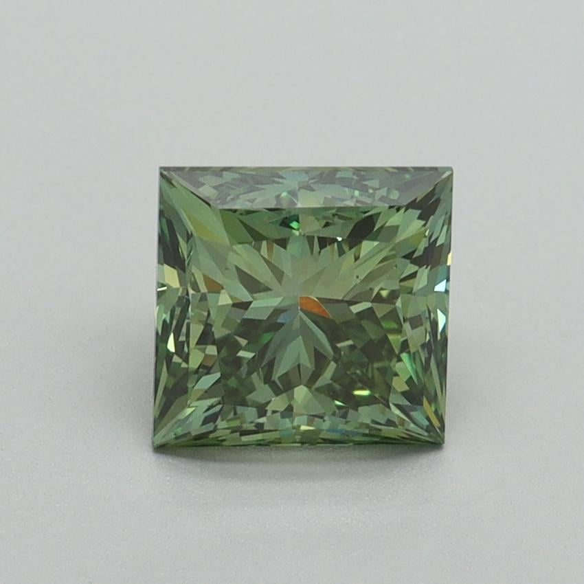 1.54 Ct. Fancy Vivid Green Princess Lab Grown Diamond