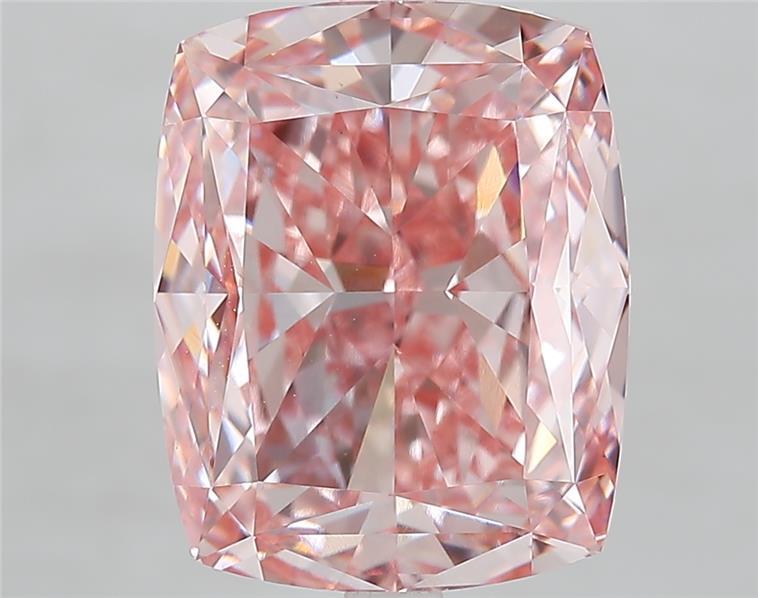 8.65 Ct. Fancy Vivid  Pink Cushion Lab Grown Diamond