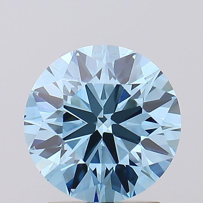 1.83 Ct. Fancy Vivid Blue Round Lab Grown Diamond