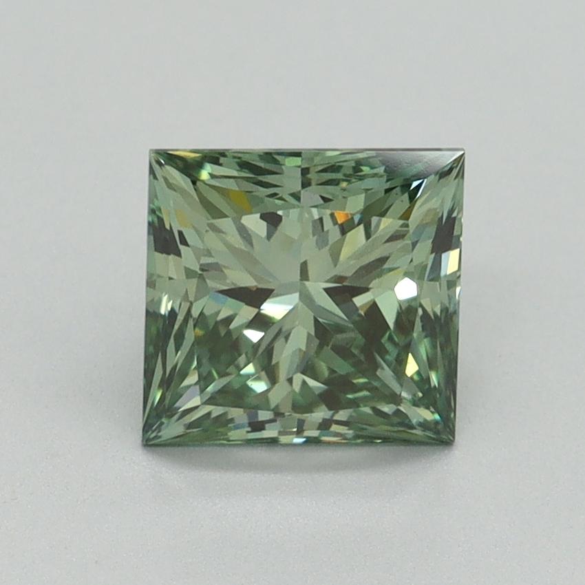 1.54 Ct. Fancy Vivid Green Princess Lab Grown Diamond