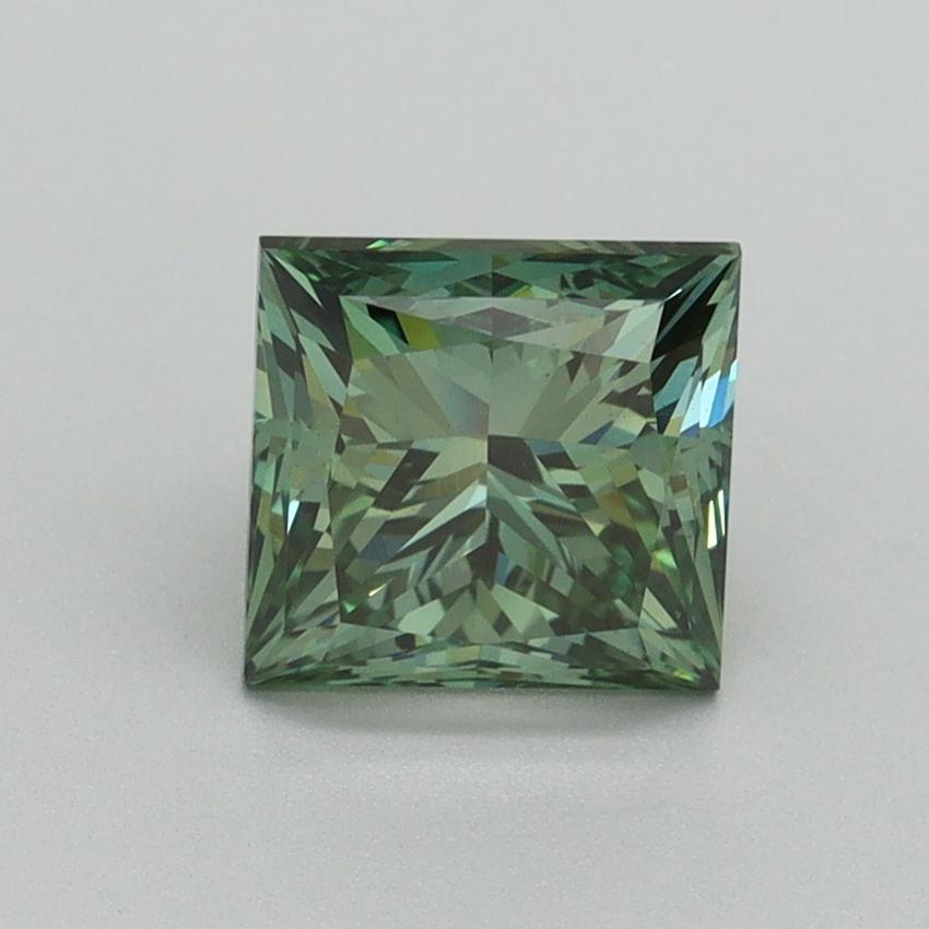 1.68 Ct. Fancy Vivid Green Princess Lab Grown Diamond