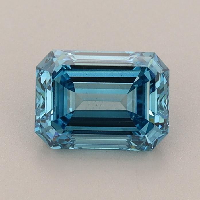 0.98 Ct. Fancy Vivid  Blue Emerald Lab Grown Diamond