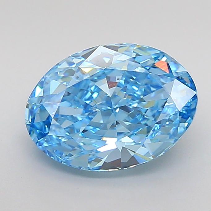 3.03 Ct. Fancy Vivid Blue Oval Lab Grown Diamond