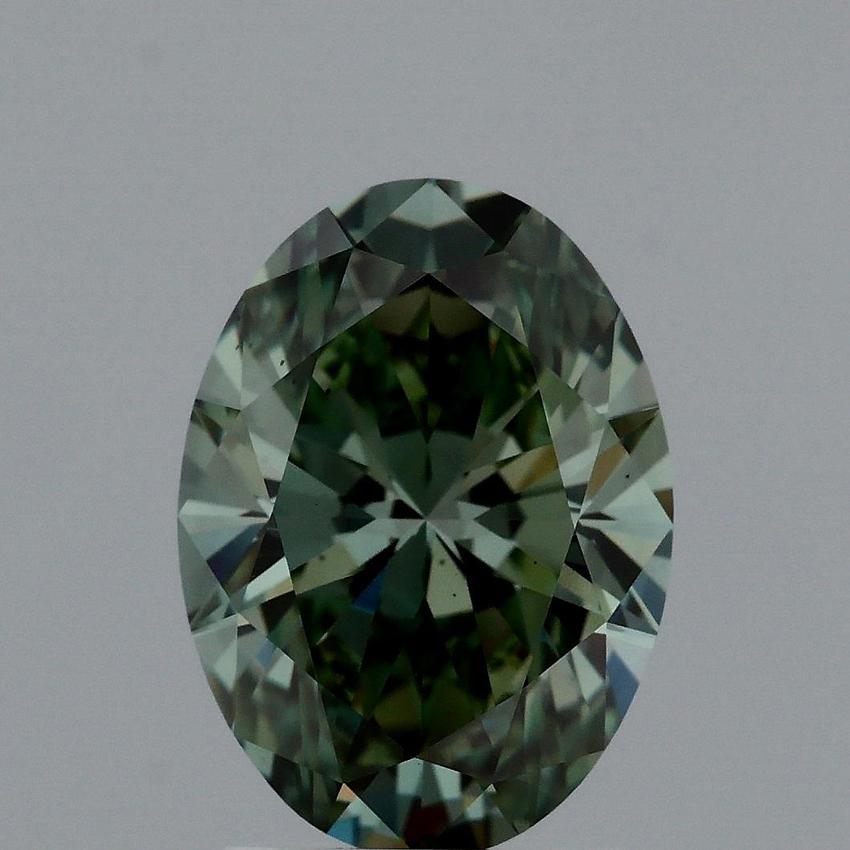 2.12 Ct. Fancy Vivid Green Oval Lab Grown Diamond