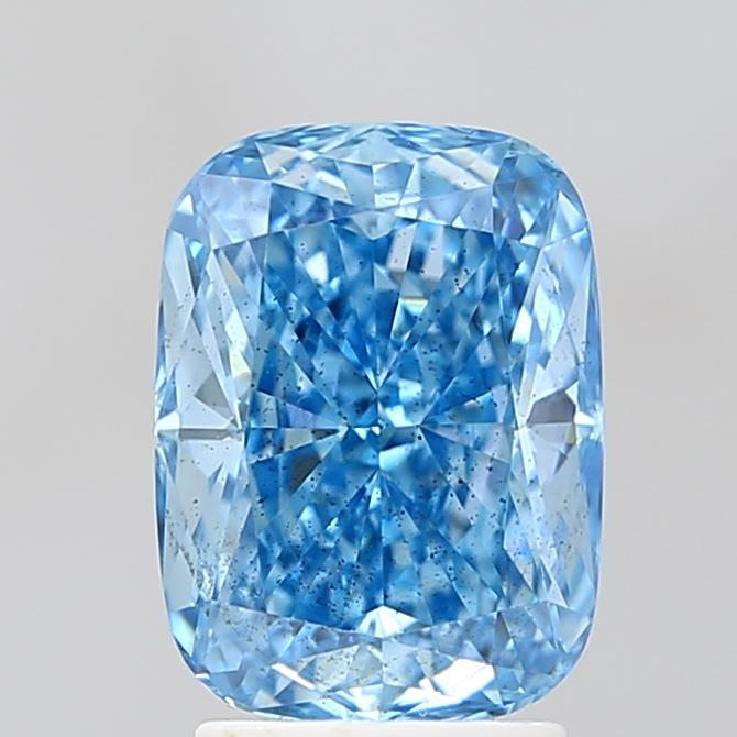 3.04 Ct. Fancy Vivid Blue Cushion Lab Grown Diamond
