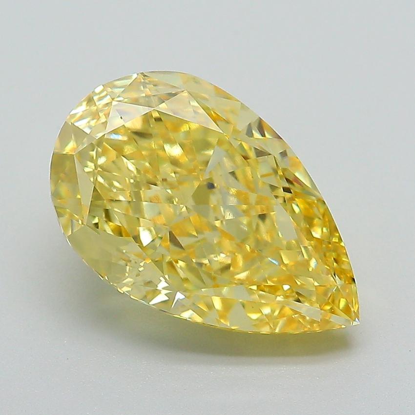 4.64 Ct. Fancy Vivid Yellow Pear Lab Grown Diamond