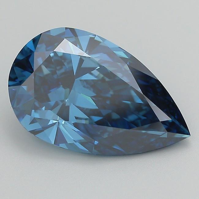7.01 Ct. Fancy Vivid  Blue Pear Lab Grown Diamond