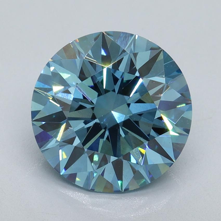 3.02 Ct. Fancy Vivid Blue Round Lab Grown Diamond