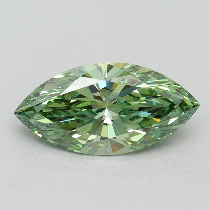1.59 Ct. Fancy Vivid Green Marquise Lab Grown Diamond