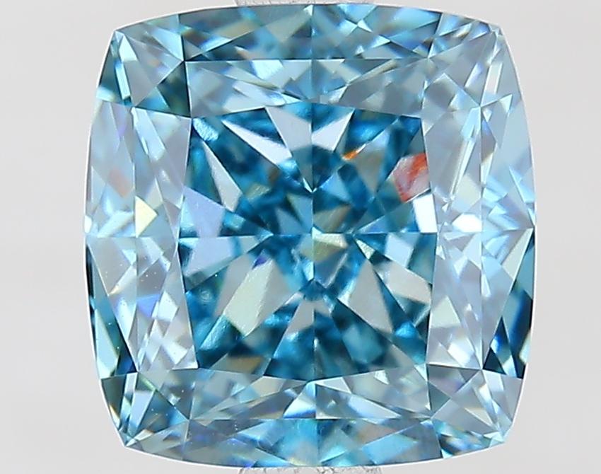 2.10 Ct. Fancy Vivid Blue Cushion Lab Grown Diamond
