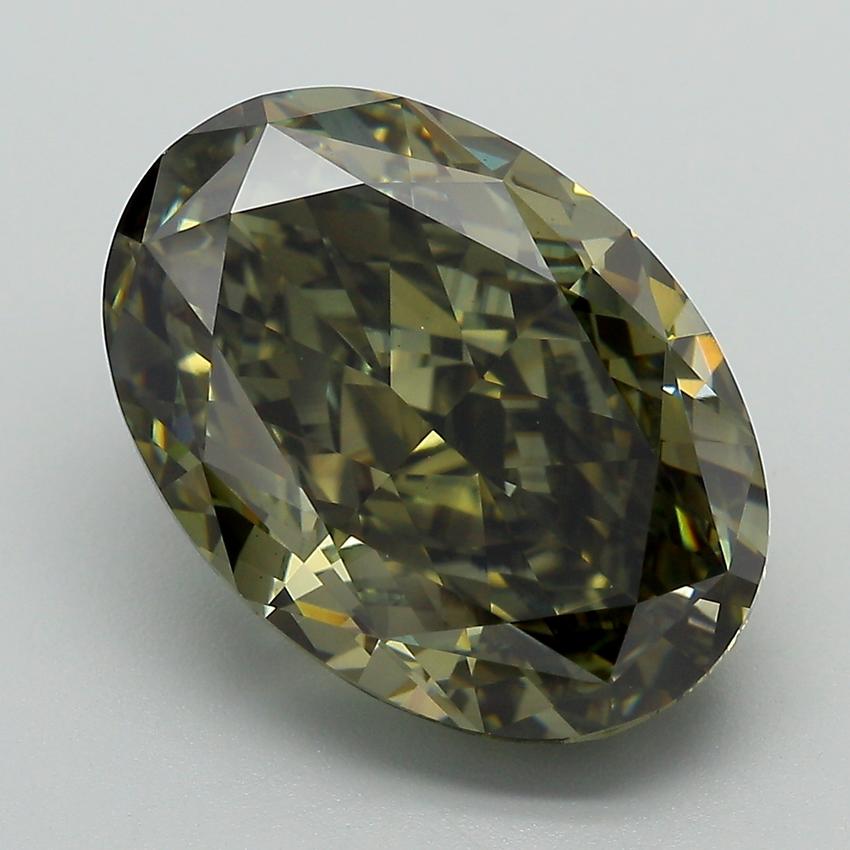 9.24 Ct. Fancy Deep Grey Green Oval Lab Grown Diamond