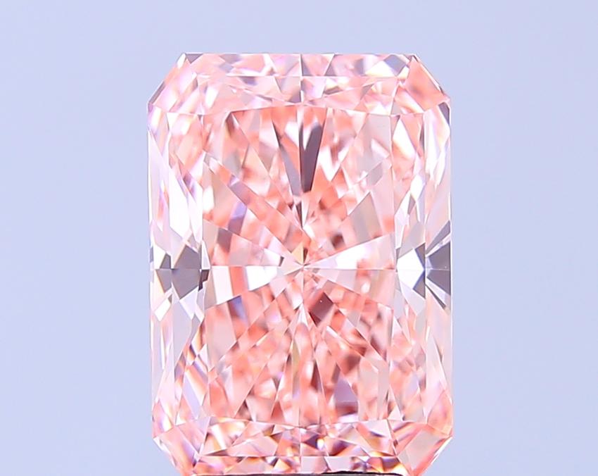 5.08 Ct. Fancy Vivid  Pink Radiant Lab Grown Diamond