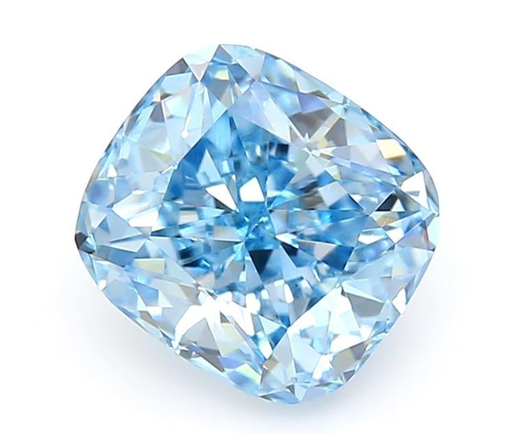 1.03 Ct. Fancy Vivid Blue Cushion Lab Grown Diamond