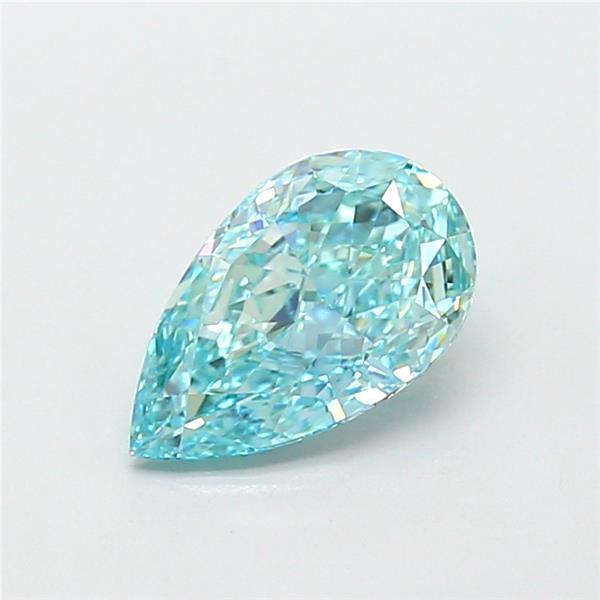 1.29 Ct. Fancy Vivid Greenish Blue Pear Lab Grown Diamond