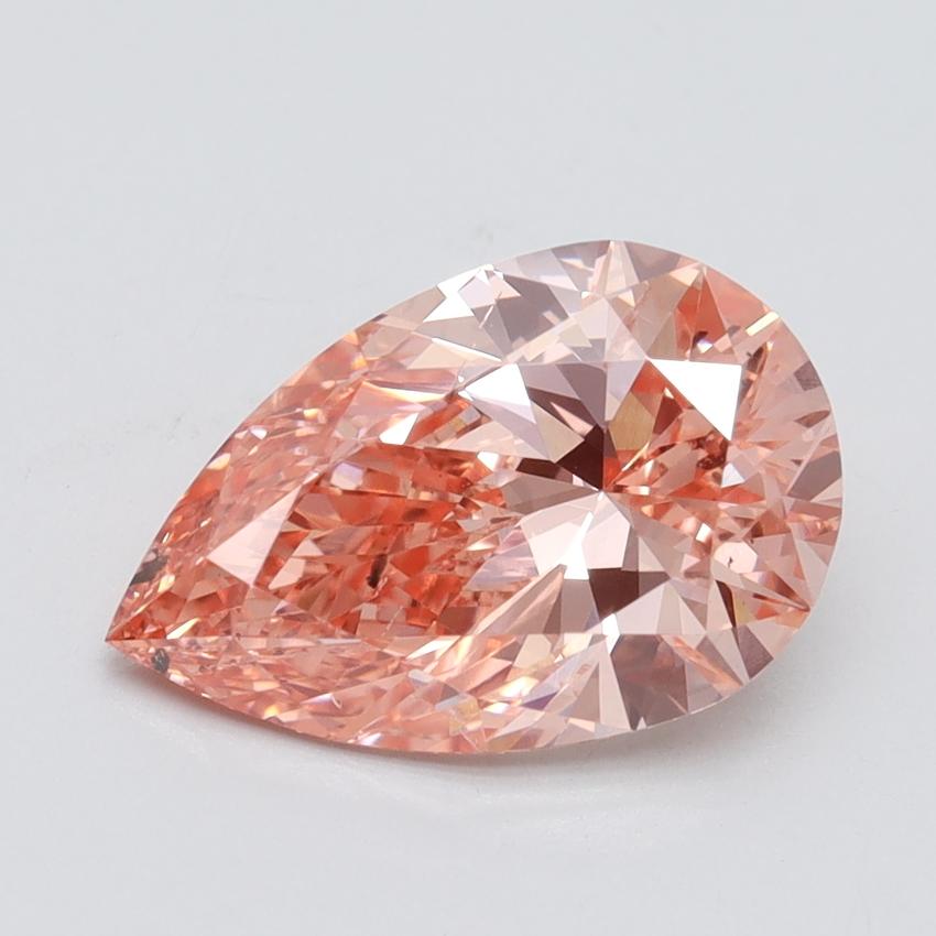 2.53 Ct. Fancy Vivid Pink Pear Lab Grown Diamond