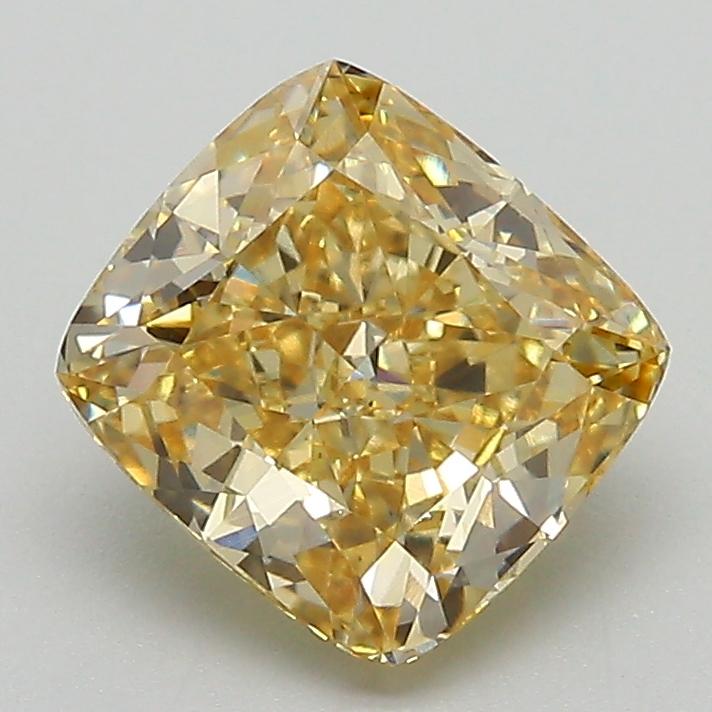 2.02 Ct. Fancy Intense Yellow Cushion Lab Grown Diamond