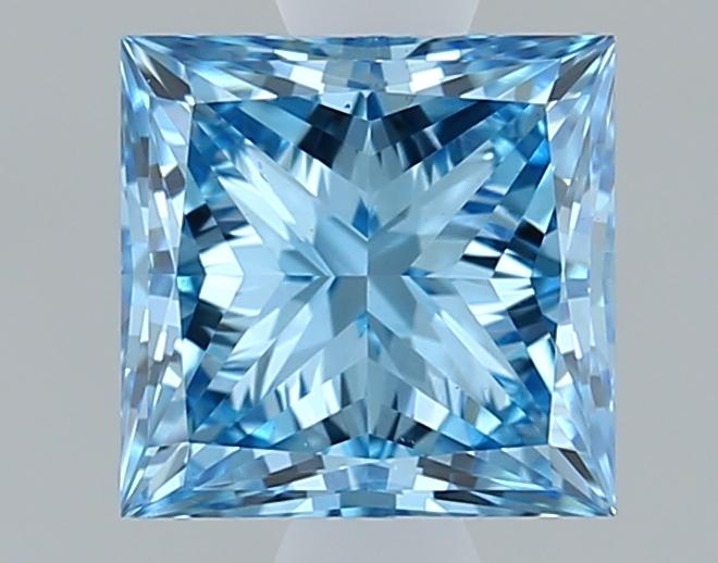 1.00 Ct. Fancy Vivid Blue Princess Lab Grown Diamond