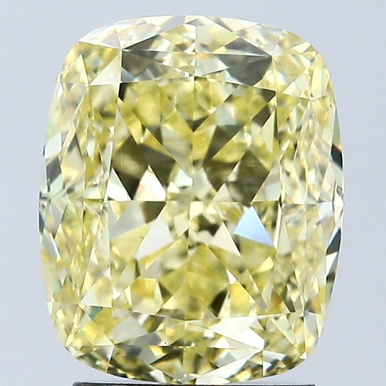 3.03 Ct. Fancy Vivid Yellow Cushion Lab Grown Diamond