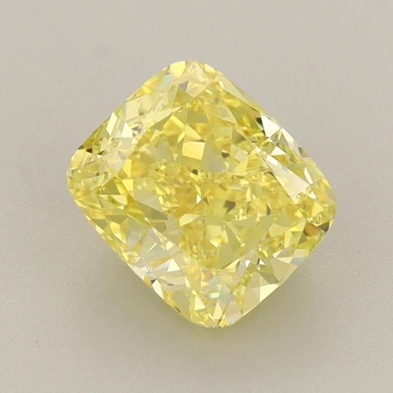 1.58 Ct. Fancy Vivid  Yellow Cushion Lab Grown Diamond