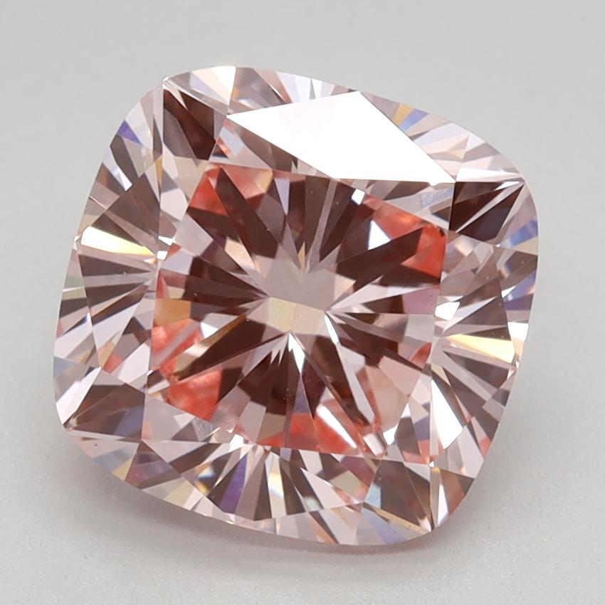 2.56 Ct. Fancy Intense Pink Cushion Lab Grown Diamond