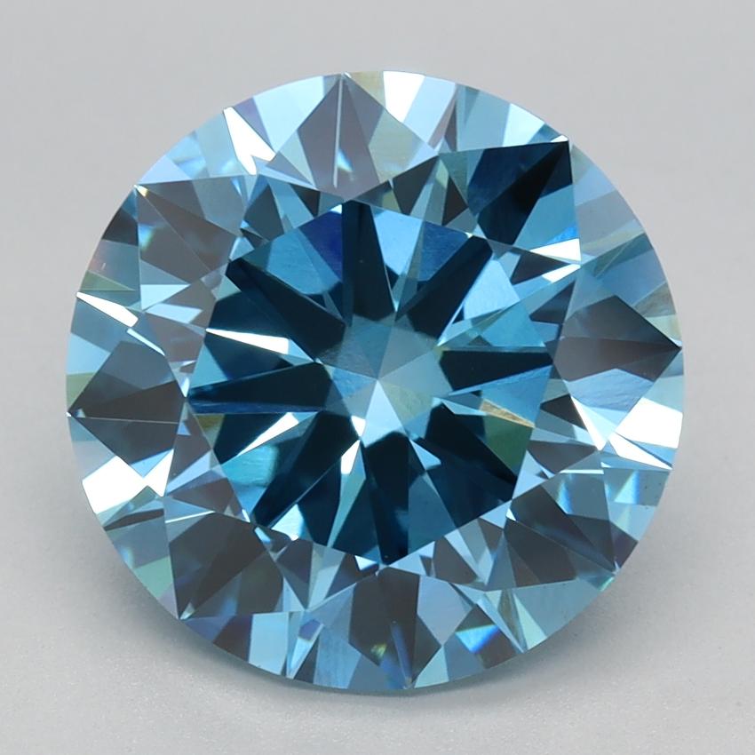 4.03 Ct. Fancy Vivid Blue Round Lab Grown Diamond