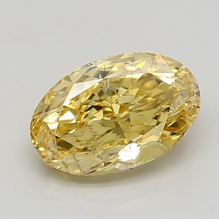 3.09 Ct. Fancy Vivid  Yellow Oval Lab Grown Diamond